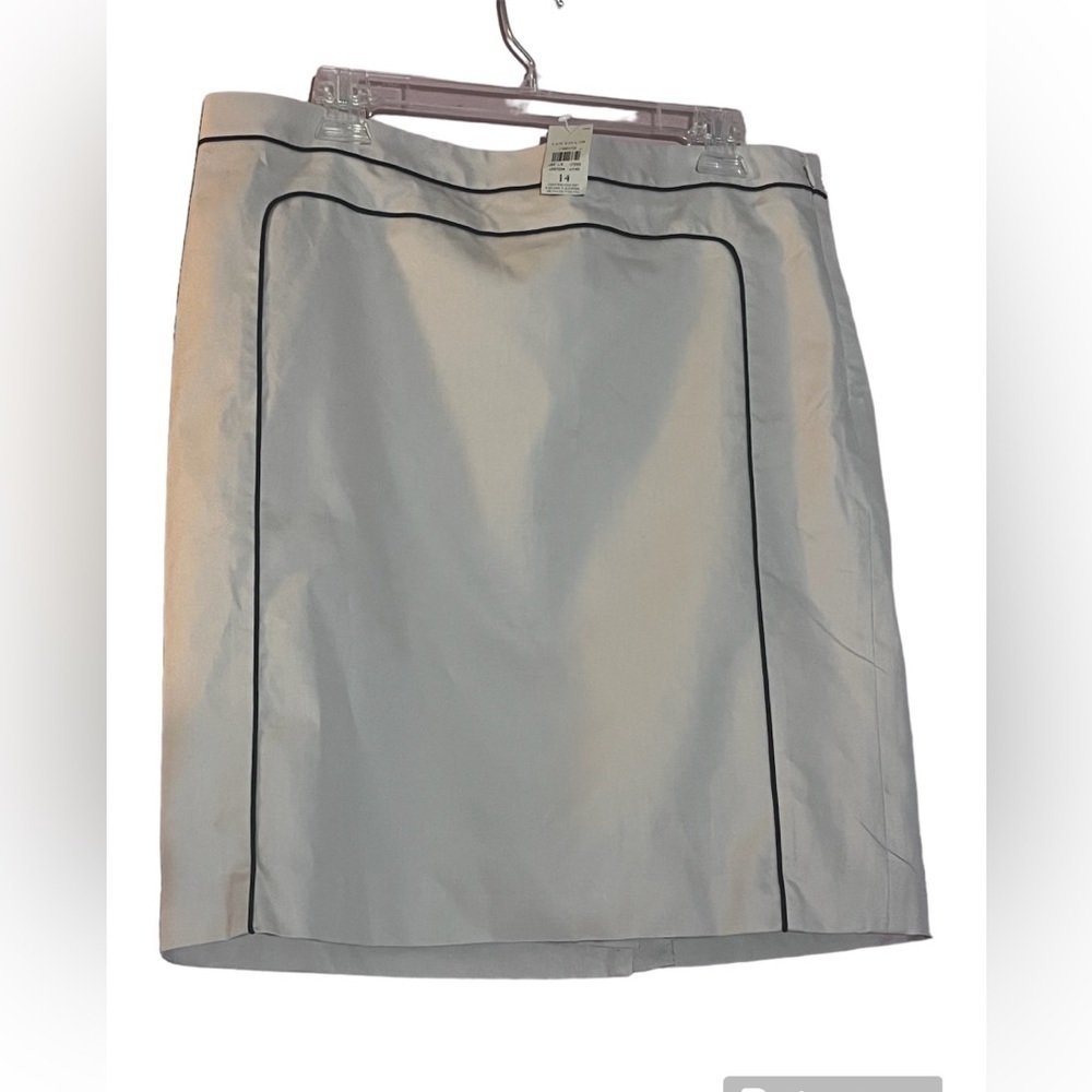 NWT Ann Taylor career work office tan work mini skirt lined side zipper split 14